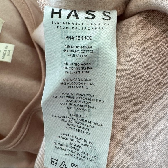 NWT Hass California Sustainable Fleece Rosewater Pink T-Shirt Dress Size M - Picture 16 of 16
